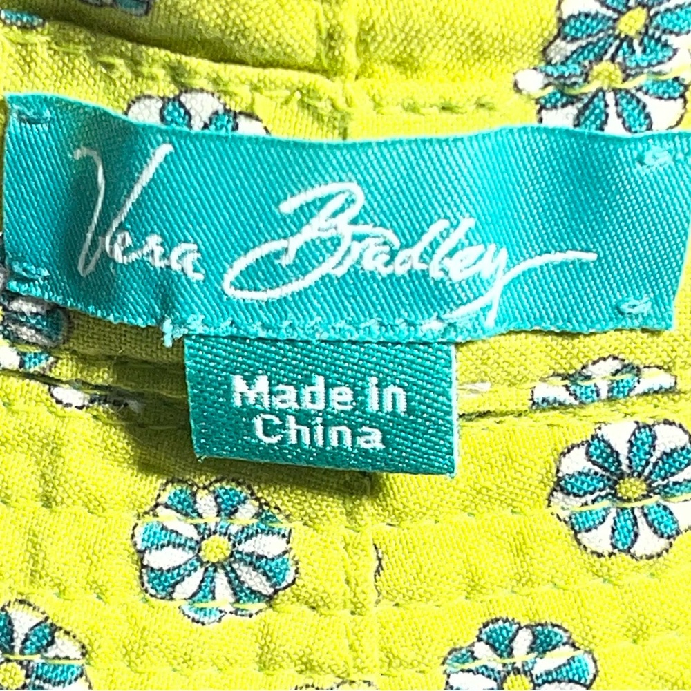 Vera Bradley Reversible Cotton Blue and Green Peacock Print Sun Bucket Hat O/S - Picture 6 of 7